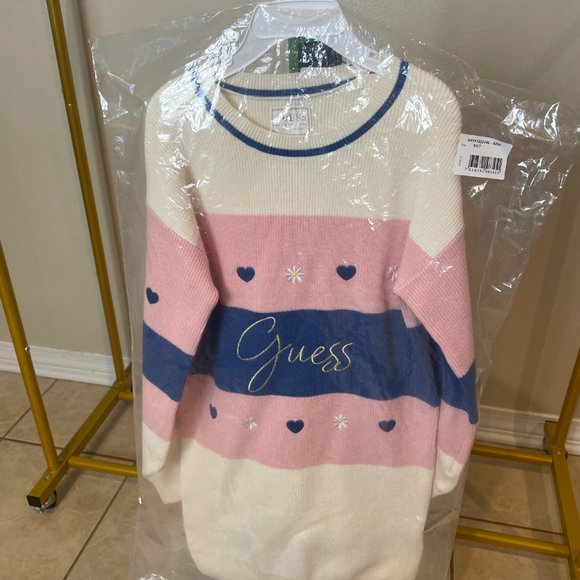 GUESS MULTI COLOR STRIPE SWEATER DRESS 6X/7 - Picture 3 of 10